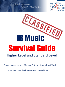 IB Survival Guide - PBS Music Department!