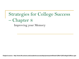 Chapter 8 - Improving Your Memory-