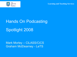 Podcasting in Learning and Teaching