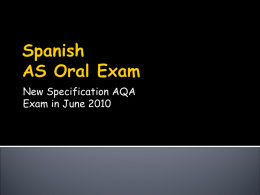 AS Oral Exam - Maria Fidelis School
