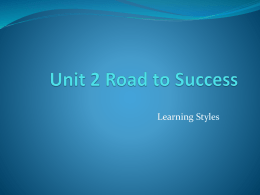 Unit 2 Road to Success