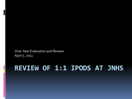 Review of 1:1 iPods at jnhs