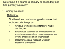 Determine if a source is primary or secondary and find