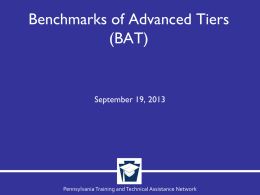 Benchmarks of Advanced Tiers(BAT)
