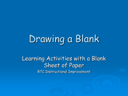 Drawing a Blank - Activities