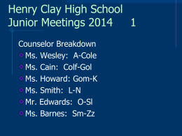 Henry Clay High School Senior Meetings 2001