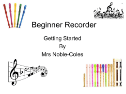 Recorder Beginner - Bloxham Church of England Primary School
