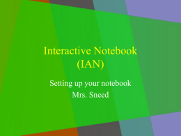 Interactive Notebook (IAN)