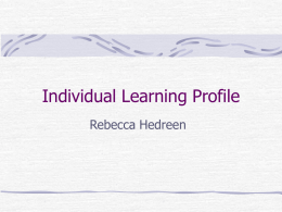 Individual Learning Profile