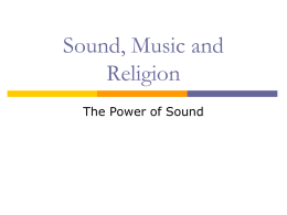 Sound, Music and Religion - University of Mount Union