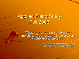 Applied Piano Study - Dena Kay Jones, Pianist