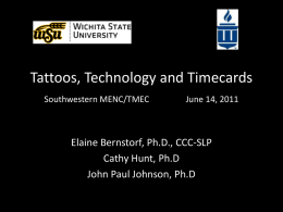 Tattoos, Technology and Timecards Southwestern MENC…