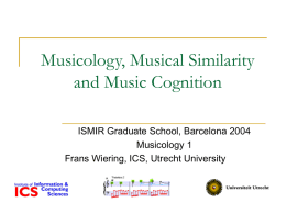 Musicology, Music Cognition and Musical Similarity