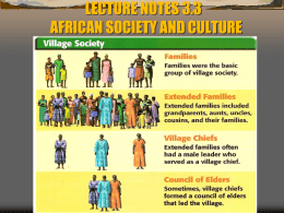 LECTURE NOTES 3.3 AFRICAN SOCIETY AND CULTURE