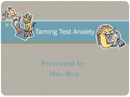 Taming Test Anxiety - Elementary School Counseling