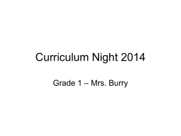 Curriculum Night 2014 - Halton Catholic District School Board