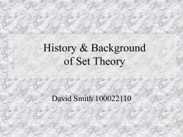 History & Background of Set Theory