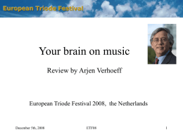 Dia 1 - European triode festival