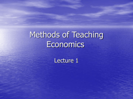 Methods of Teaching Economics
