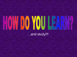 HOW DO YOU LEARN?
