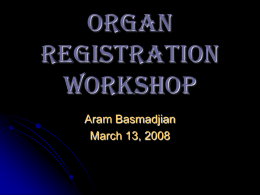 Organ Registration Workshop