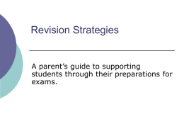 Revision Strategies - Queen Elizabeth High School, Hexham