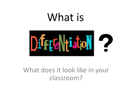 What is your definition of Differentiation?
