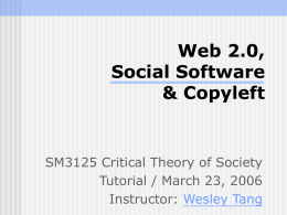 Web 2.0, Social Software & Copyleft