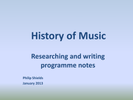 History of Music