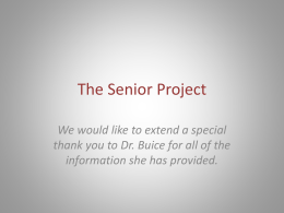 The Senior Project - Cherokee County School District