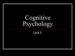 Cognitive Psychology - West Point Public Schools