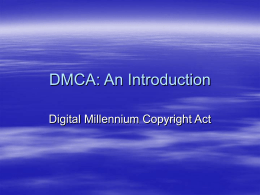DMCA: A primer