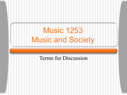 Music 1253 Music and Society