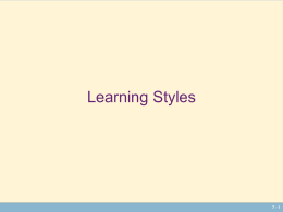 LEARNING STYLES - Academic Success Center