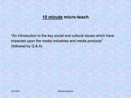 10 minute micro-teach - TrystProductions.org.uk