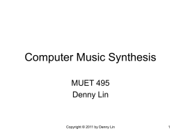 Introduction to Computer Music Synthesis