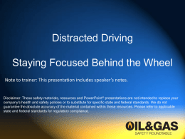 Distracted Driving - Texas Mutual Insurance Company