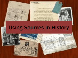 Using Sources in History