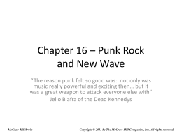 Chapter 16: Punk Rock and New Wave