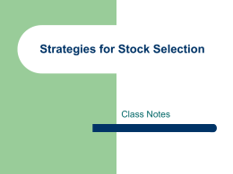 Strategies for Stock Selection PPT