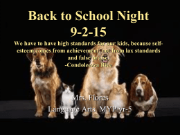 10th grade back to school night PowerPoint