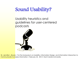 Usability heuristics and guidelines for user
