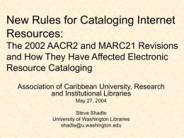 New Rule for Cataloging Internet Resources