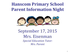powerpoint, Parent Information Night 2015