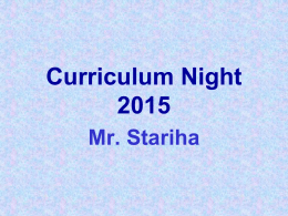 Curriculum Night 2015 - Community Unit School District 200