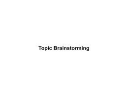 Senior Thesis (How the Brain Works for Brainstorming)