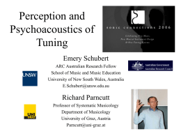 Perception and Psychoacoustics of Tuning