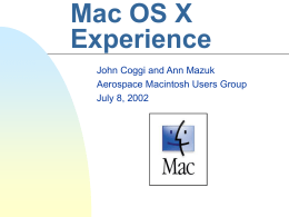 Mac OS X Experience - Aerospace Employees Association
