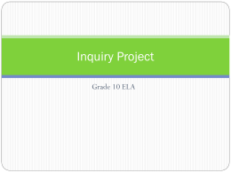 Inquiry Project