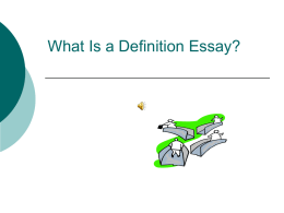 Definition Essay Powerpoint